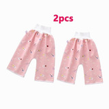 2 Pantalones Cortos De Pañales Para Niños Elast Impermeables