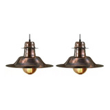 Pack X 2 Colgante Cobre Vintage Deco Moderno Apto Led Cocina