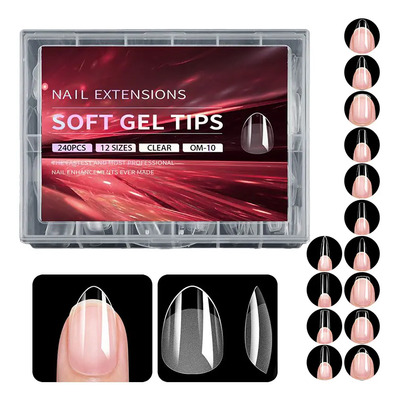 Unas Postizas Soft Gel Tip Tips Softgel Press On Nails Impress Decoradas Diferentes Modelos Y Tamaños Blanco Om-10 | Meses sin interés