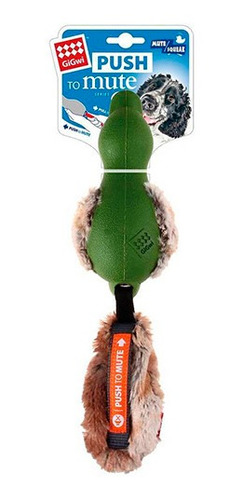 Juguete Para Perros Pato Verde Con Felpa Push To Mute Gigwi