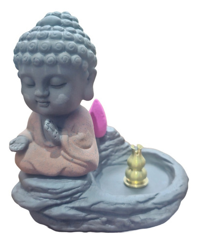 Incensário Buda Cascata / Vareta Em Cerâmica + 20 Incensos 