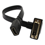 Cable Dvi A Hdmi 1080p, Ángulo 90°, Oro, Hdtv