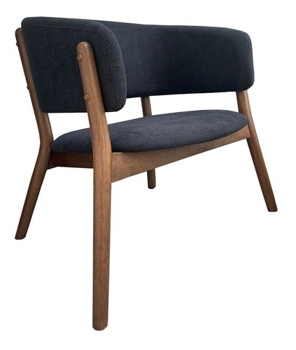 Sillón Living/comedor Olaf-tapizado Lino Base Madera Oscura