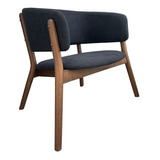 Sillón Living/comedor Olaf-tapizado Lino Base Madera Oscura