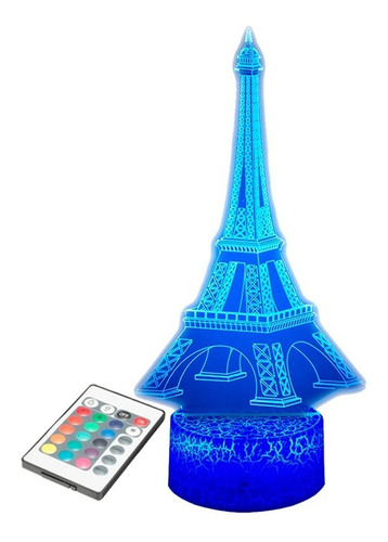 Lampara Led 3d Torre Eiffel Touch Rgb Envío Inmediato Gratis