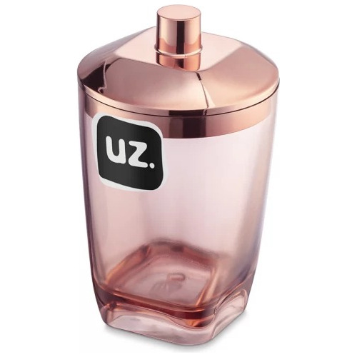 Porta Algodão Acrílico Rose Gold Uz