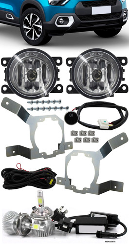 Kit Farol Milha Neblina C3 2023 Diante Bt Painel + Kit Led