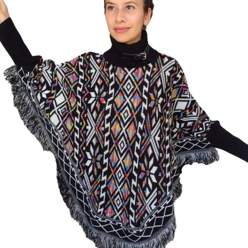 Mujer Poncho Capa Sueter Abrigo Regalo Navidad Dama Elegante