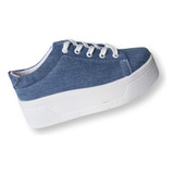 Zapatos Mujer Tenis Casual De Mezclilla Con Plataforma 