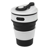 Termo Silicon Vaso Plegable Ecológico Portatil Café Te Agua Color Negro