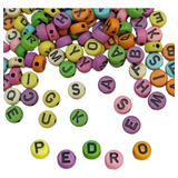 Letras Acrilico Para Pulseras Colores Mix Redondas  600pzs.