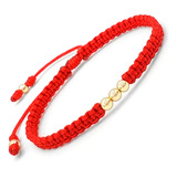 Pulsera Hilo Rojo En Oro Real De 18k Garantizado 0.4 Gramos