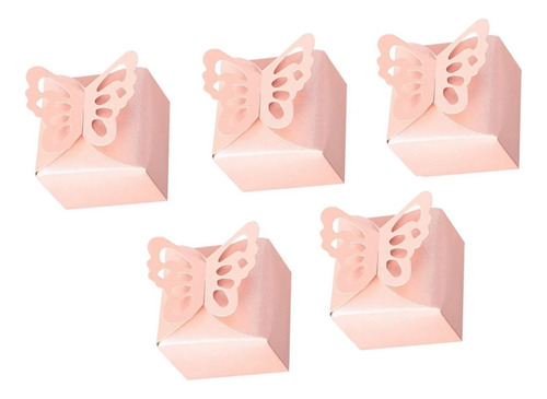 50 Unidades De Caixas De Lembrancinhas De Borboleta Rosa Par