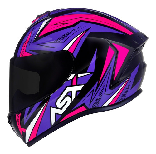 Capacete Feminino Fechado Asx Vector Rosa Roxo Esportivo Cor Lilás Tamanho Do Capacete 60-l