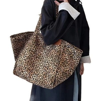 Bolso De Moda De Lona Con Estampado De Leopardo Para Mujer