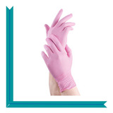 Guantes Nitrilo Rosa Sin Polvo Caja 100u  Mninsumos