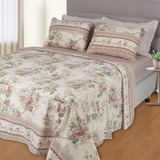 Jogo Cama Lençol 4 Peças Queen Estampado Floral 158x198x30