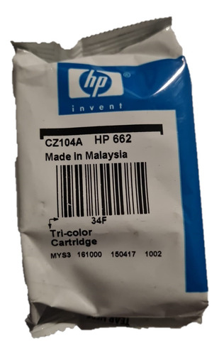 Cartucho Hp 662 Tricolor Advantage Cz104a