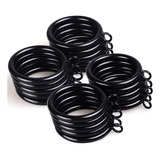 , 80pcs Anillos De Cortina De Metal Negro Con Ojales 3.8cm