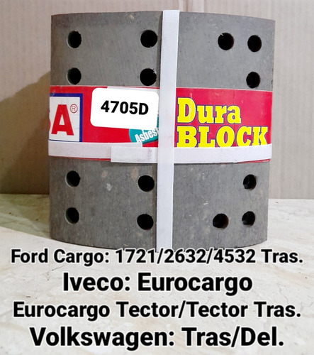 Bandas De Frenos 4705d, Iveco, Ford, Volkswagen, Volvo  Foto 2