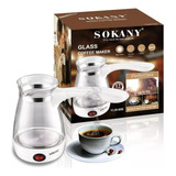 Hervidor Tetera Cafetera Electrica Sokany Ylw-606 Vidrio