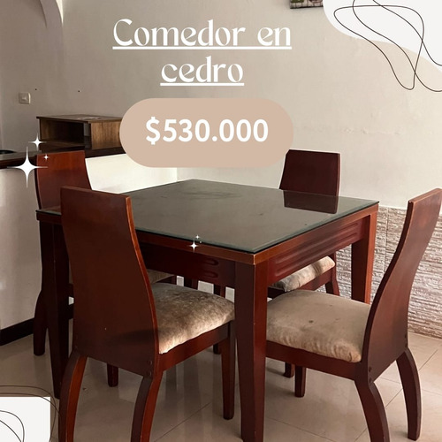 Comedor En Cedro Completo De 4 Puestos En Pereira-ridaralda