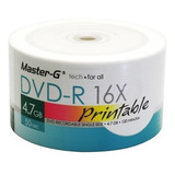 Pack 50 Unidades Dvd-r Virgen Master-g Imprimibles 16x