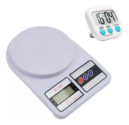 Balanza Cocina Digital Electro + Reloj Temporizador Minutero