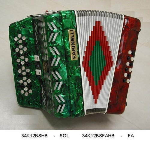 Acordeon Farinelli 34botone 12bajos 3reg 34k12bsfahb Ton Fa)