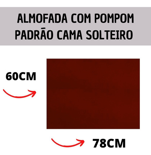 Almofada Grande Coroa Cama Quarto Solteiro Várias Cores Lisa