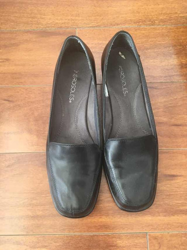 Zapatos Negros Mujer Aerosoles Cuero Talla 39 Como Nuevos