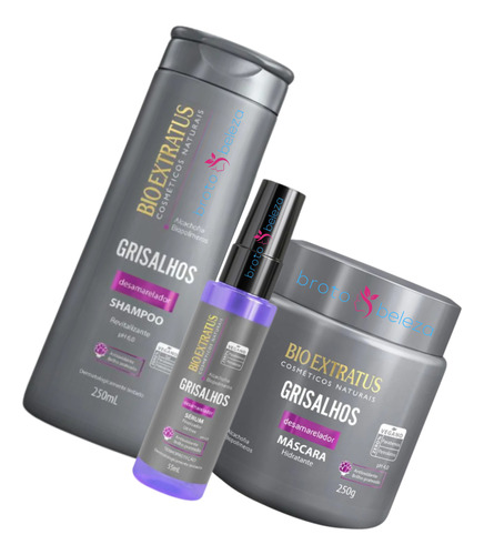 Kit Grisalhos Shampoo+mascara 250ml/g + Serum  Bioextratus