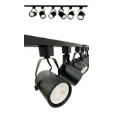 Kit Trilho 1,5 Metro 4 Spot E27 Preto 4 Par20 Led Luz Neutra