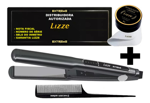 Prancha 220v Lizze Extreme Slim 480ºf + Cera Renovadora