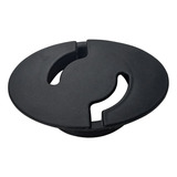 Pasacable Oval Plástico Negro Para Escritorio 75 Mm Madera