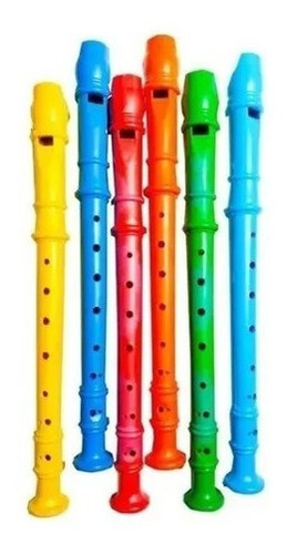 Kit 10 Flautas Doce Maluca Brinquedo Musical Infantil Brinde