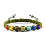 Pulsera 7 Chakras Cuarzos Tejida Unisex + Estuche Gamushop