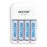 Pila Bateria Recargable Aa 1500mah + Cargador Beston