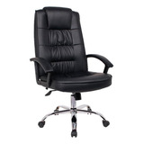 Sillón Ejecutivo Cuero Pu Negro Silla Escritorio Ergonomica