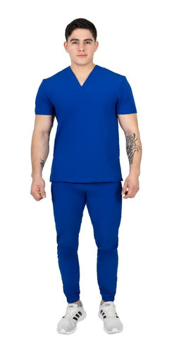 Pijama Quirúrgica Jogger Hombre Antifluidos Azul Rey