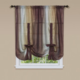 Ombre Tie Up Shade Cortina Ventana  50 X 63  Chocolate