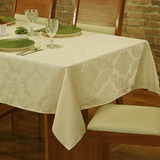 Toalha De Mesa Jacquard Glamour Palha - 4 Cadeiras