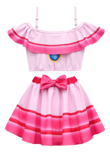 Traje De Baño Para Niñas Super Mario Princess Peach, 2 Piece