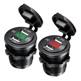 2pcs 12v / 24v Coche Barco 2.4 + 2.4 A Enchufe De Puerto De