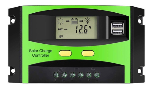 Regulador De Carga Panel Solar 60a 12v 24v Display Usb Pwm