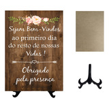 Placa Casamento - Bem Vindo Ao Nosso Sonho - Flores- Pvc