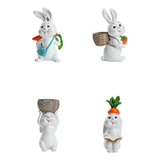 Bonita Figura De Conejo Para Decoración De Pascua En Resina