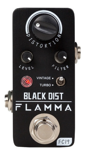 Flamma Black Dist Fc19 Pedal De Distorsión Para Guitarra Color Negro