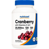 Cranberry 25000 Mg Com Vitamina C E Nutricost Americano