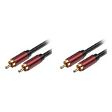 2 Cables Rca Lotus Cable Para Subwoofer, Cable Av, Lotus Aud